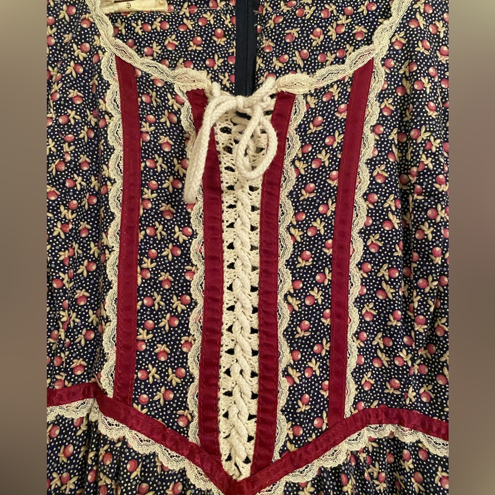 Blue and white gunne sax dress, no label. Vintage 70’s - Picture 5 of 7